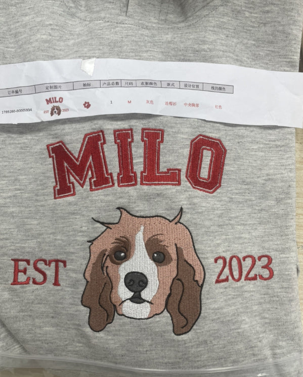 Sweat à capuche Broderie Personnalisée - Portrait de votre Animal