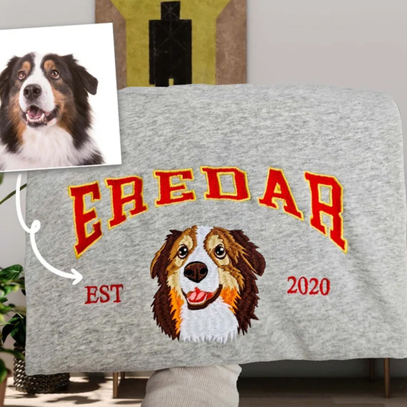 Sweat à capuche Broderie Personnalisée - Portrait de votre Animal